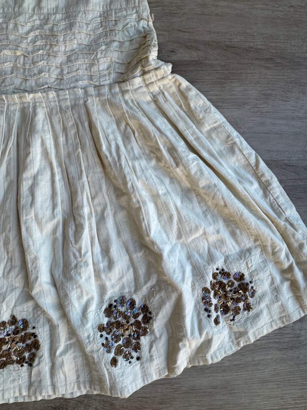 Chaudry KC Y2K 100% Cotton Beaded Embellished Drop Waist Dress sz S - Picture 13 of 14